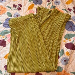 Lime green flowy pants
